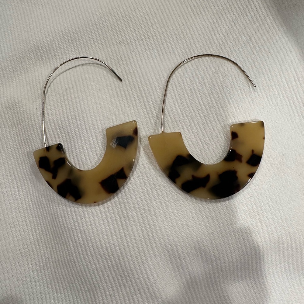 Anthropologie earrings with tortoise brown accents